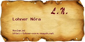 Lohner Nóra névjegykártya